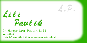 lili pavlik business card